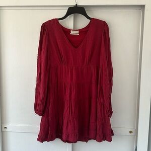 Urban Outfitters • Red Tiered Sun Dress • Size Small